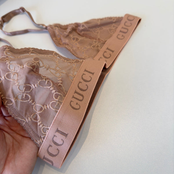 GG 26s Two-Piece Bikini Beige Lace 201801
