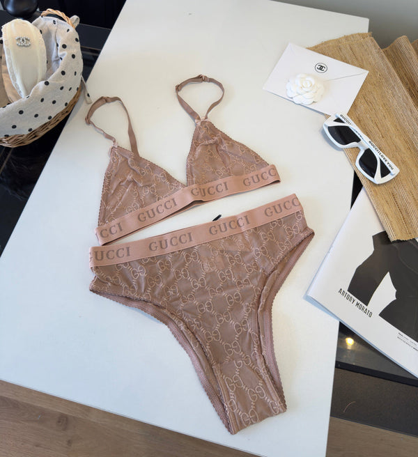GG 26s Two-Piece Bikini Beige Lace 201801