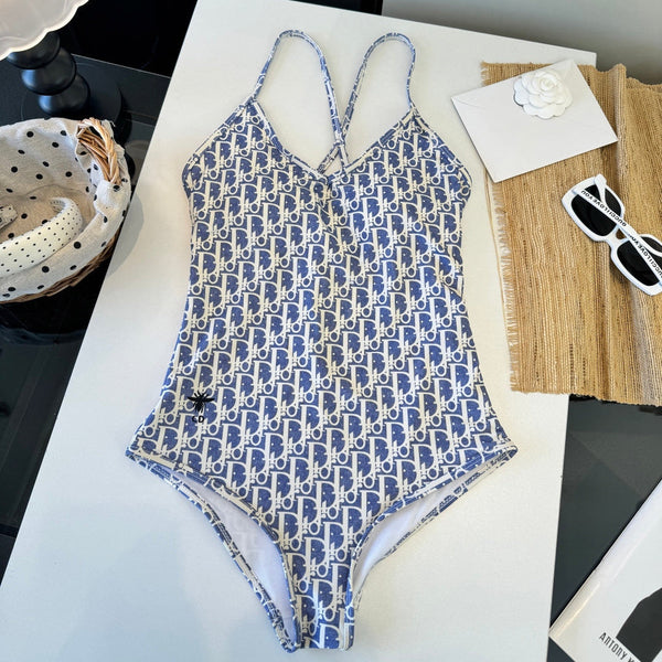 CD One-Piece Bikini White Blue 203025