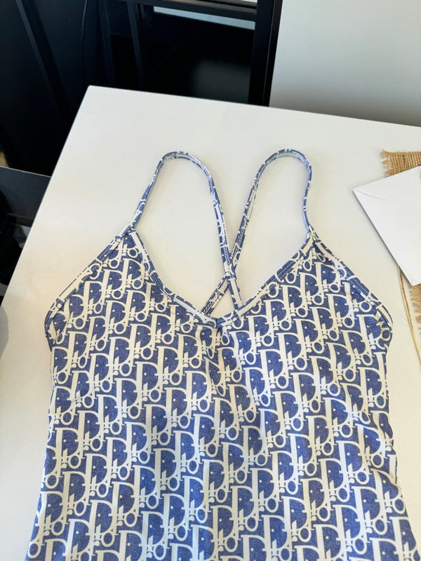 CD One-Piece Bikini White Blue 203025
