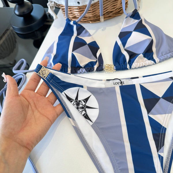 Loewe Bikini deux pièces bleu blanc 203027