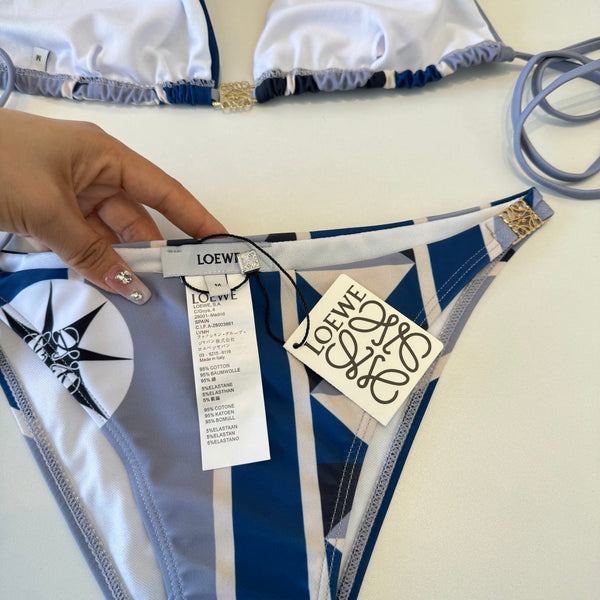 Loewe Bikini deux pièces bleu blanc 203027