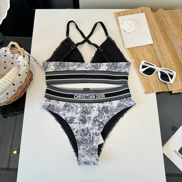 CD Two-Piece Bikini Black White 203032