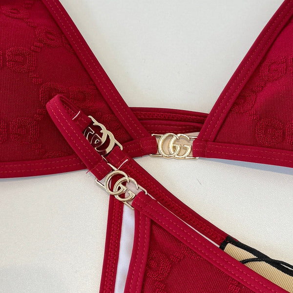 Gucci 26s Swimsuit Red Colorful Cotton 184238