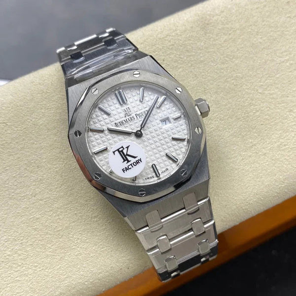 Montre Audemars Piguet Royal Oak en acier blanc 33mm