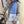 CC 25s Scarf 140cm White Blue Cashmere 973342