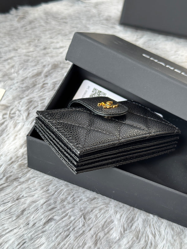 Porta carte a fisarmonica CC in metallo color oro nero Caviar 242648
