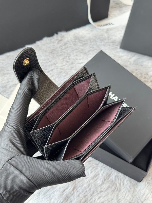 Porta carte a fisarmonica CC in metallo color oro nero Caviar 242648