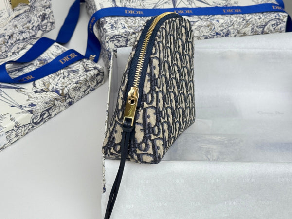 CD Oblique Beauty Case 24cm Blue Jacquard