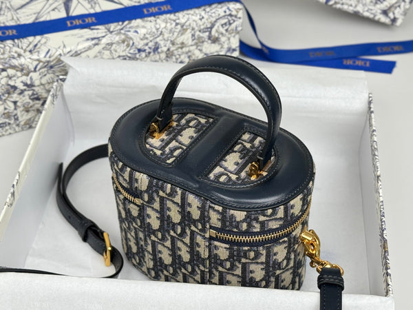 CD Signature Vanity Case 16cm Blue Jacquard
