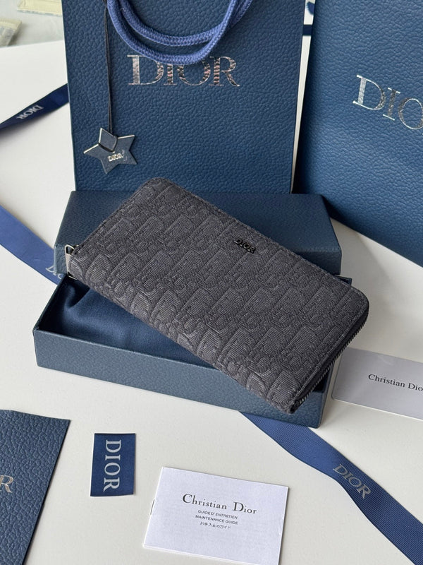 CD Long Zipped Wallet 19.8cm Black Jacquard