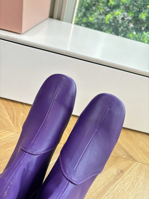 Miu Bootie Purple Nappa Leather 506642