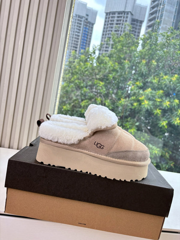 UGG Australian Shepherd Theia Platform Warm Taupe Wool Suede 525937