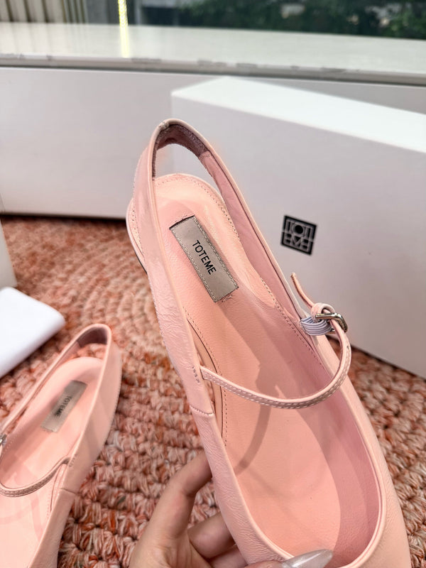 Totem Mary Jane Slingback Flat Light Pink Glossy Leather 760430