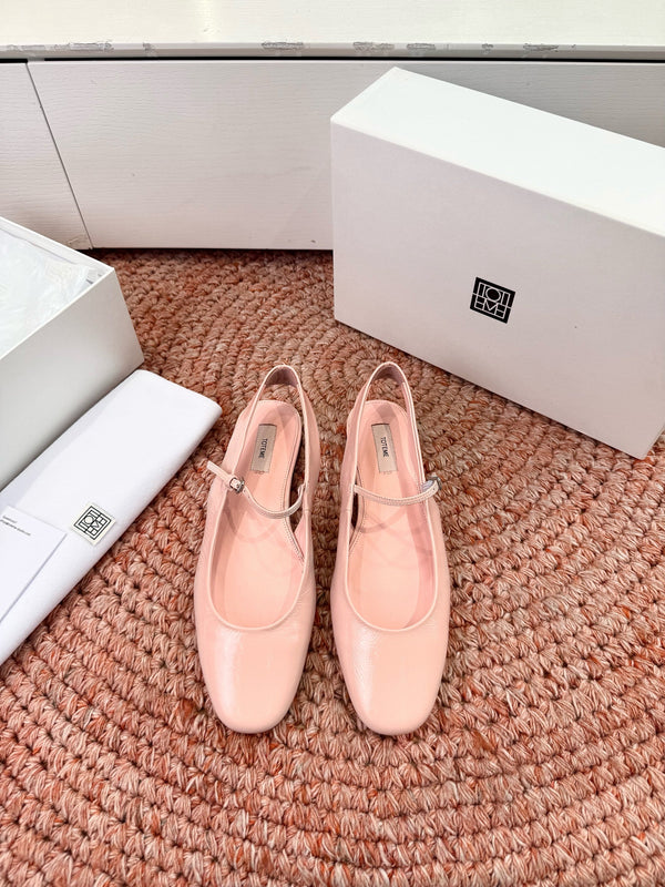 Totem Mary Jane Slingback Flat Light Pink Glossy Leather 760430