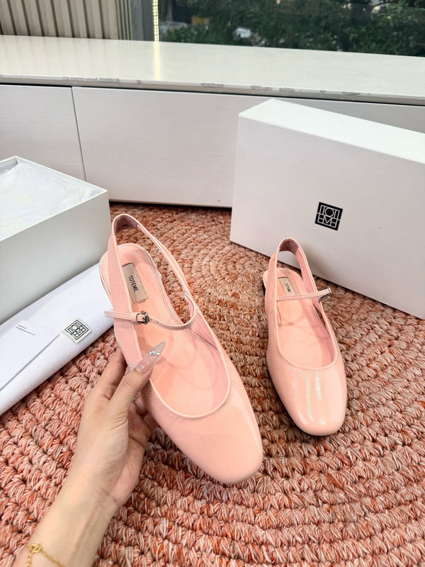 Totem Mary Jane Slingback Flat Light Pink Glossy Leather 760430