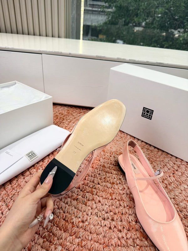 Totem Mary Jane Slingback Flat Light Pink Glossy Leather 760430