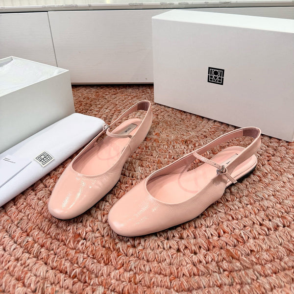 Totem Mary Jane Slingback Flat Light Pink Glossy Leather 760430