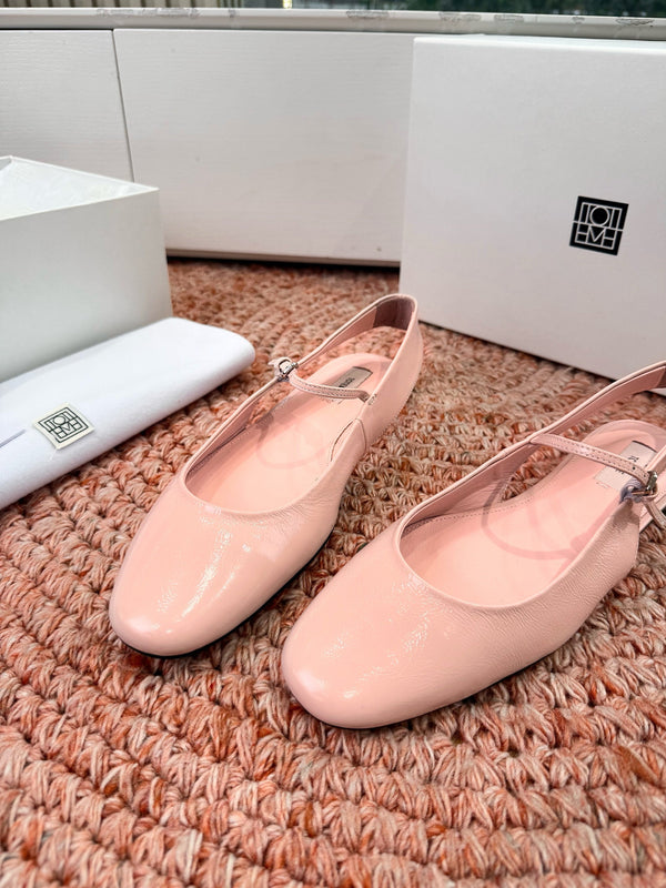 Totem Mary Jane Slingback Flat Light Pink Glossy Leather 760430