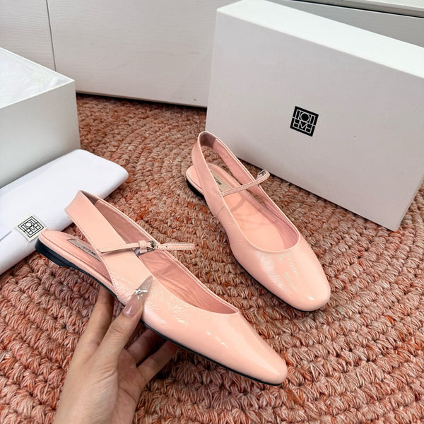 Totem Mary Jane Slingback Flat Light Pink Glossy Leather 760430