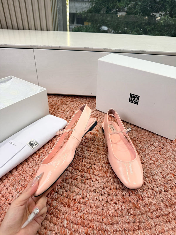 Totem Mary Jane Slingback Flat Light Pink Glossy Leather 760430