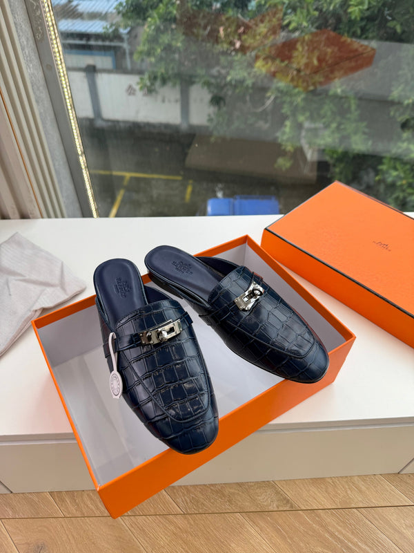 HM 26s Destin Mule Navy Crocodile Leather 967709