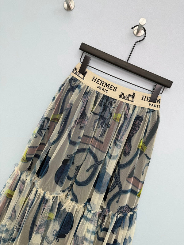 HM 26s Cake Skirt Blue Colorful Mesh 367049