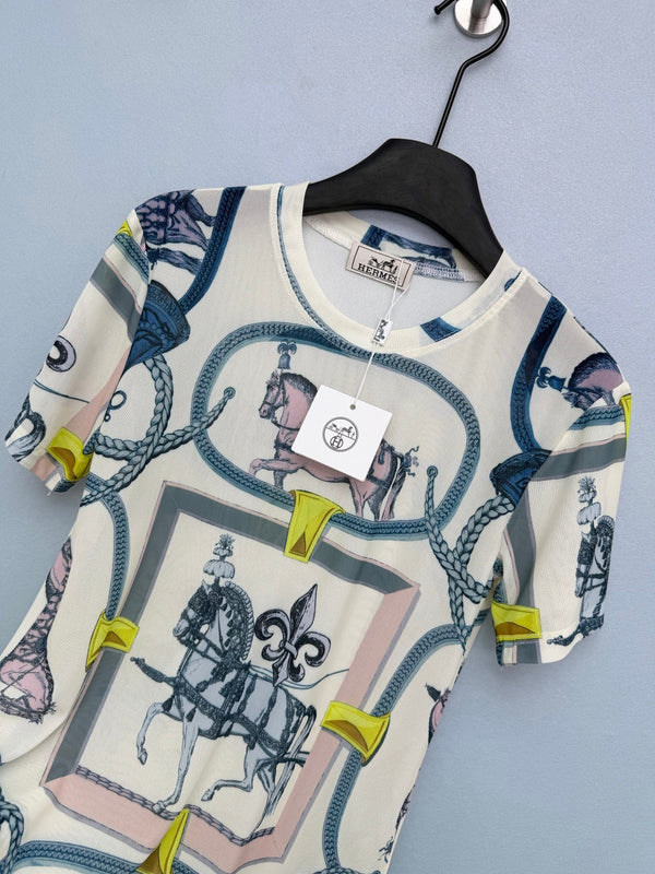HM 26s T-Shirt Blue Colorful Mesh 367050