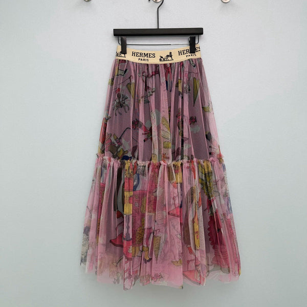 HM 26s Cake Skirt Pink Colorful Mesh 367052