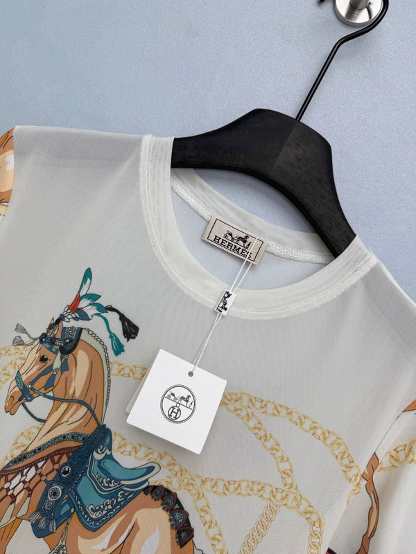 HM 26s T-Shirt Ivory Colorful Mesh 367056
