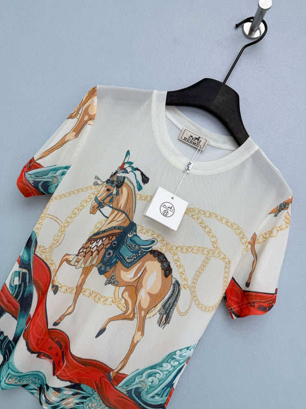 HM 26s T-Shirt Ivory Colorful Mesh 367056