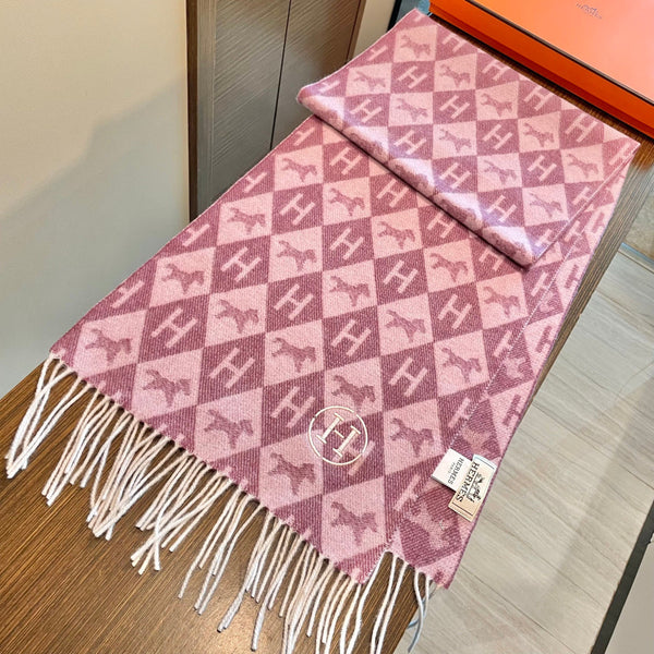 HM 25s Reversible Scarf 200cm Dark Pink Cashmere 960509