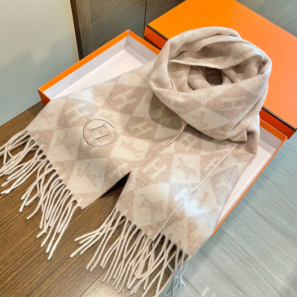HM 25s Reversible Scarf 200cm Beige Cashmere 960512