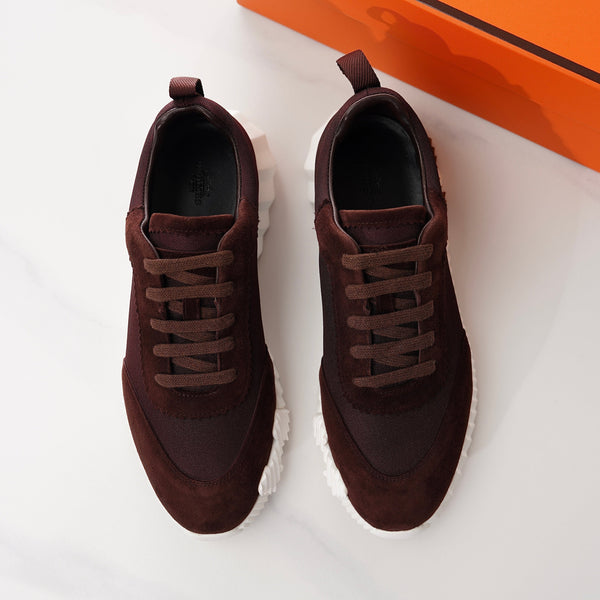 HM Men's Bouncing Sneaker Chocolate Fabric Suede 688615