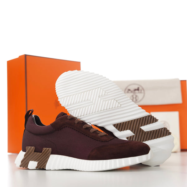 HM Men's Bouncing Sneaker Chocolate Fabric Suede 688615