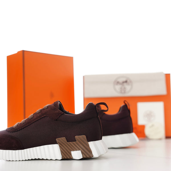 HM Men's Bouncing Sneaker Chocolate Fabric Suede 688615