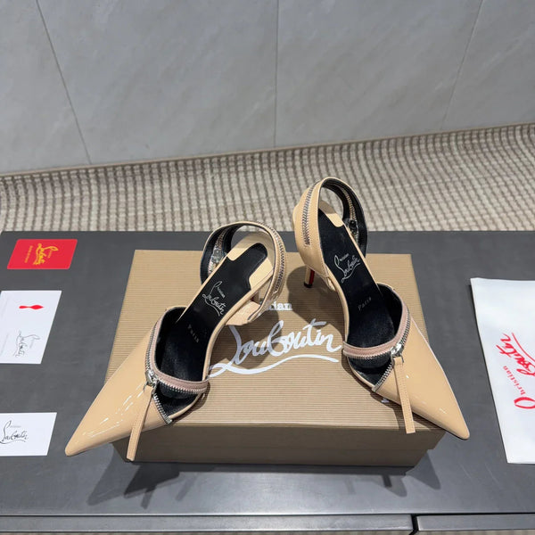 CL 26SS Slingback 100 Cuir verni beige 613790