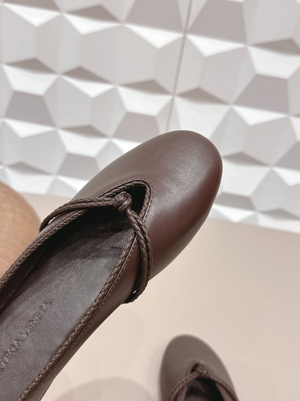 BV Rosa Mary-Jane Ballerine agneau chocolat 613304