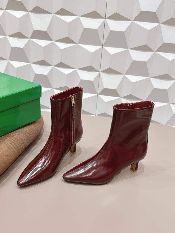BV Sofia Ankle Boot 7cm Burgundy Lambskin 613291