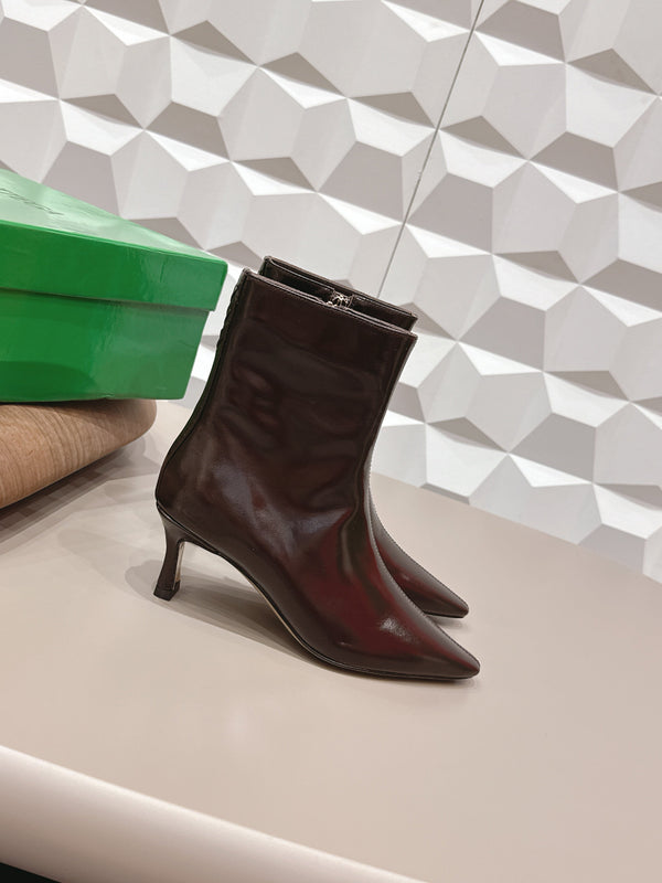 BV Sofia Ankle Boot 7cm Brown Mix Red Lambskin 613290