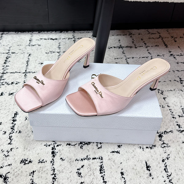 CD Square-Toed Sandal Pink Satin 617522