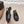 CC 26s Ballerines bout rond à dos ouvert Tissu noir Cuir 613254