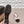 CC 26s Ballerines à bout rond ouvertes à l'arrière Tissu noir rose Cuir 613256