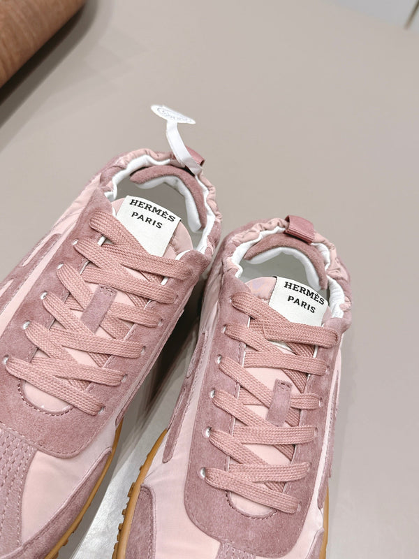 HM 26s Bouncing Sneakers Pink Nylon Suede