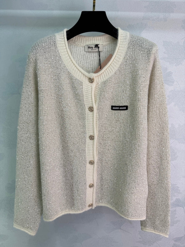 Miu 26s Knit Cardigan Wool Silk 345191