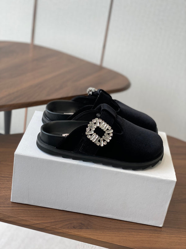 Viv 25 Slippers Black Imported Flannel 350444