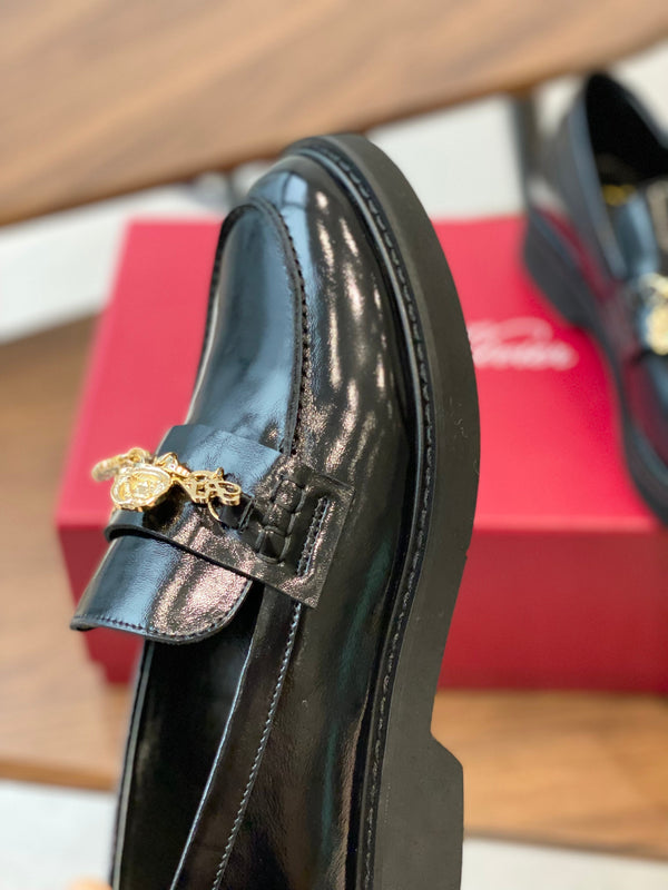 Viv 25 Thick-Soled Loafers Black Cowhide 350445
