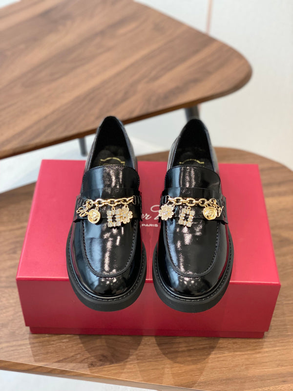 Viv 25 Thick-Soled Loafers Black Cowhide 350445