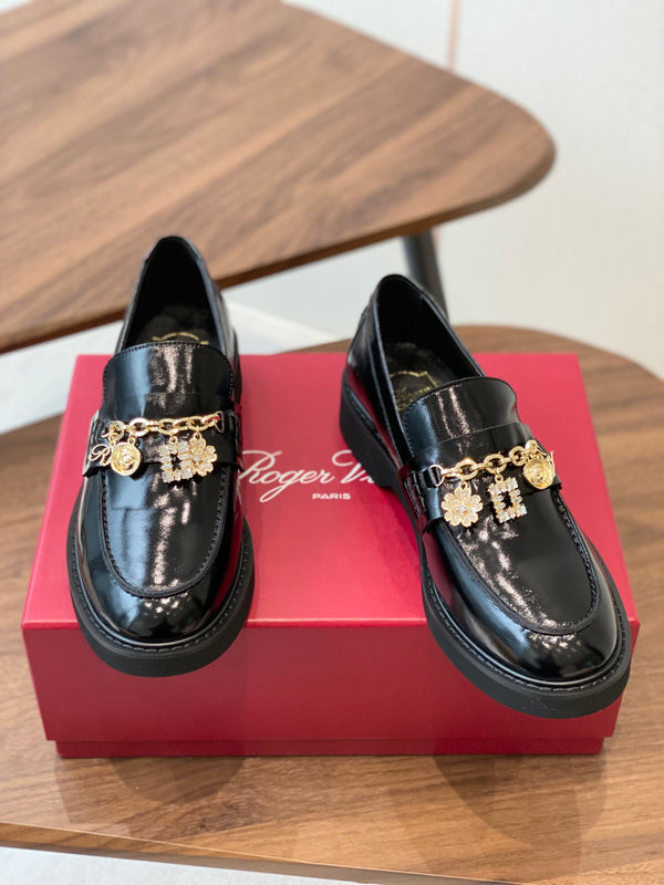 Viv 25 Thick-Soled Loafers Black Cowhide 350445