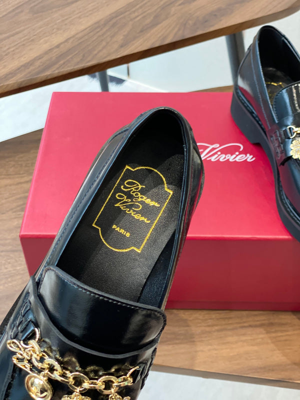 Viv 25 Thick-Soled Loafers Black Cowhide 350445